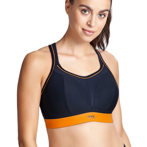 Panache Other - Panache Wire-Free Support Sports Bra 7341B Navy/Orange 34G NWT